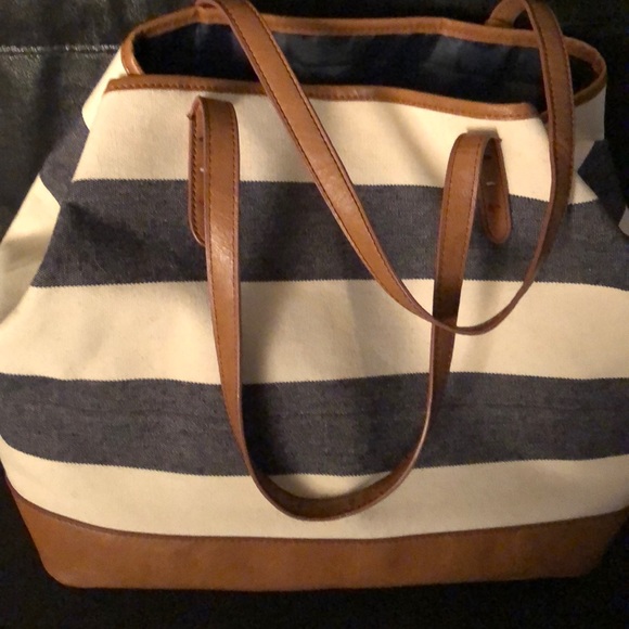 Tommy Hilfiger Handbags - Large Stripped Canvas Tote Bag